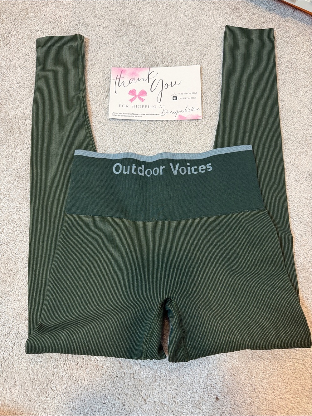 Outdoor Voices Seamless
Smooth Ribbed Leggings -Green - Picture 2 of 4